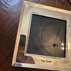 Pottery Barn mirrored silver MY LOVE square frame hang or stand